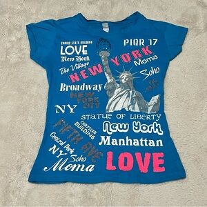 Vibrant Blue New York Love Tee Short Sleeve